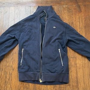 Adidas Originals Dark Navy Thick Full-Zip Sweatshirt, Mens Medium